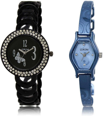 LOREM watch201-218 Designer Blue & Black Contemporary & Round Girl's Metal Bracelet Watch - For Women
LOREM watch201-218 Designer Blue & Black Contemporary & Round Girl's Metal Bracelet Watch - For Women