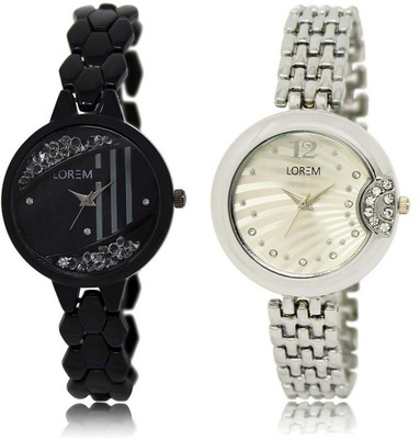 LOREM OM-221-227 Designer Silver & Black Round Girl's Metal Bracelet Watch - For Women
LOREM OM-221-227 Designer Silver & Black Round Girl's Metal Bracelet Watch - For Women
