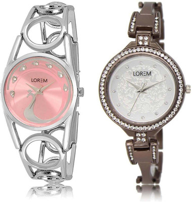 LOREM watch233-236 Designer Silver & Pink Round Girl's Metal Bracelet Watch - For Women
LOREM watch233-236 Designer Silver & Pink Round Girl's Metal Bracelet Watch - For Women