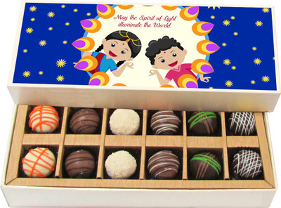 Chocholik Diwali Gifts - Spirit of Light Illuminate the World - White, Dark, Milk Chocolate Truffles - 12pc Truffles(180 g)
Chocholik Diwali Gifts - Spirit of Light Illuminate the World - White, Dark, Milk Chocolate Truffles - 12pc Truffles(180 g)