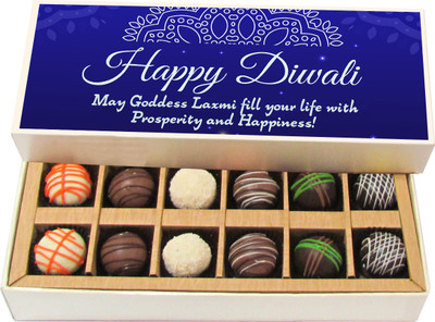 Chocholik Diwali Gifts - Happy Diwali - May Goddess Laxmi Fill Your Life With Prosperity - White, Dark, Milk Chocolate Truffles - 12pc Truffles(180 g)
Chocholik Diwali Gifts - Happy Diwali - May Goddess Laxmi Fill Your Life With Prosperity - White, Dark, Milk Chocolate Truffles - 12pc Truffles(180 g)