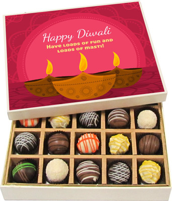 Chocholik Diwali Gifts - Have Loads of Fun and Masti Happy Diwali - White, Dark, Milk Chocolate Truffles - 20pc Truffles(300 g)
Chocholik Diwali Gifts - Have Loads of Fun and Masti Happy Diwali - White, Dark, Milk Chocolate Truffles - 20pc Truffles(300 g)