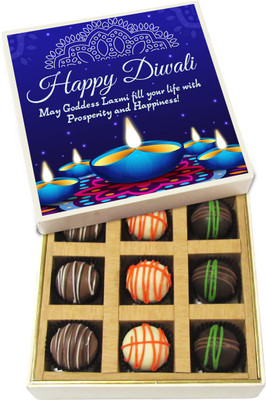 Chocholik Diwali Gifts - Happy Diwali - May Goddess Laxmi Fill Your Life With Prosperity - White, Dark, Milk Chocolate Truffles - 9pc Truffles(135 g)
Chocholik Diwali Gifts - Happy Diwali - May Goddess Laxmi Fill Your Life With Prosperity - White, Dark, Milk Chocolate Truffles - 9pc Truffles(135 g)