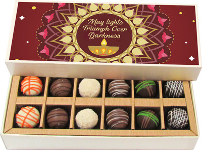 Chocholik Diwali Gifts - May Light Triumph Over Darkness - White, Dark, Milk Chocolate Truffles - 12pc Truffles(180 g)
Chocholik Diwali Gifts - May Light Triumph Over Darkness - White, Dark, Milk Chocolate Truffles - 12pc Truffles(180 g)