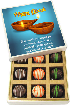 Chocholik Diwali Sweets - I Am Wishing That The Bright Lights Of Diwali Guides You - White, Dark, Milk Chocolate Truffles - 9pc Truffles(135 g)
Chocholik Diwali Sweets - I Am Wishing That The Bright Lights Of Diwali Guides You - White, Dark, Milk Chocolate Truffles - 9pc Truffles(135 g)