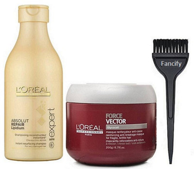 fancify Hair Brush & Loreal Professional Paris Absolut Repair Lipidium Shampoo & Loreal Force Vector Masque(Set of 3)
fancify Hair Brush & Loreal Professional Paris Absolut Repair Lipidium Shampoo & Loreal Force Vector Masque(Set of 3)