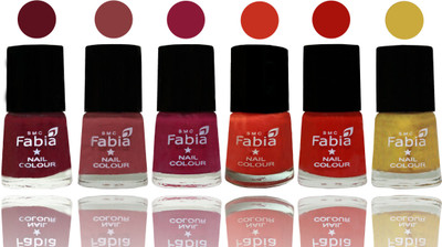Fabia Nail Polish Matte Look Attractive Your Nails Maroon-Dark Nude-Pure Wine-Orange-Reddish Red-Mattis gold(Pack of 6)
Fabia Nail Polish Matte Look Attractive Your Nails Maroon-Dark Nude-Pure Wine-Orange-Reddish Red-Mattis gold(Pack of 6)