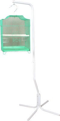 Aquapetzworld 4 Leg Bird Cage Stand Bird Play Stand with Cage(Green) Bird House