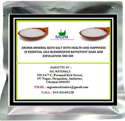 MGBN AROMA MINERAL BATH SALT WITH HEALTH AND HAPPINESS(9 ESSENTIAL OILS BLENDED)FOR BATH/FOOT SOAK AND EXFOLIATION 500 GM(500 g)
MGBN AROMA MINERAL BATH SALT WITH HEALTH AND HAPPINESS(9 ESSENTIAL OILS BLENDED)FOR BATH/FOOT SOAK AND EXFOLIATION 500 GM(500 g)