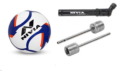 Nivia Combo of Three- One Dominator Football ( Size: 5) +One Double Action Pump+ Two Needles (Color On Availability)- Football Kit
Nivia Combo of Three- One Dominator Football ( Size: 5) +One Double Action Pump+ Two Needles (Color On Availability)- Football Kit