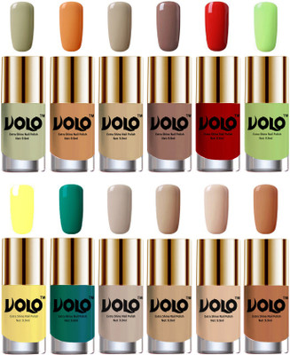 Volo Luxury Super Shine Nail Polish Set of 12 Vibrant Shades Mischievous Mint, Flirty Nude, Nude, Dark Nude, Reddish Orange, Parrot Green, Yellow, Radium Green, Nude Tude(Pack of 12)
Volo Luxury Super Shine Nail Polish Set of 12 Vibrant Shades Mischievous Mint, Flirty Nude, Nude, Dark Nude, Reddish Orange, Parrot Green, Yellow, Radium Green, Nude Tude(Pack of 12)