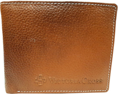 Victoria Cross Men Tan Genuine Leather Wallet(2 Card Slots)