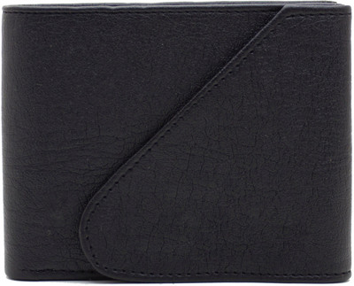 DELMA Men Black Artificial Leather Wallet(6 Card Slots)