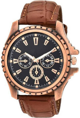 On Time Octus Stylish Copper Analog Black Dial Watch - For Men
