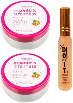 Oriflame Sweden Sweden Essential Fariness Multi Benfit 5 in 1 Face Cream (75 g) with doit parfum(Set of 3)
Oriflame Sweden Sweden Essential Fariness Multi Benfit 5 in 1 Face Cream (75 g) with doit parfum(Set of 3)