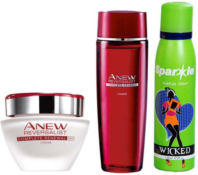 Avon Anew Reversalist Complete Renewal Toner (50g) & one Reversalist Complete Renewal Day Cream (50 ml) with one do it perfume 30 ml(Set of 3)
Avon Anew Reversalist Complete Renewal Toner (50g) & one Reversalist Complete Renewal Day Cream (50 ml) with one do it perfume 30 ml(Set of 3)