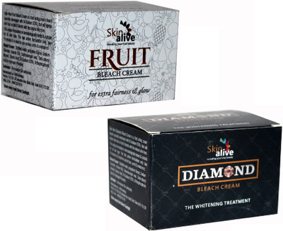 SKIN ALIVE Fruit & Diamond Bleach Cream for extra fairness & skin Whitening Treatment(150 g)
SKIN ALIVE Fruit & Diamond Bleach Cream for extra fairness & skin Whitening Treatment(150 g)