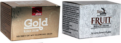 SKIN ALIVE Gold & Fruit Bleach Cream for extra fairness & Glow Skin(150 g) 
SKIN ALIVE Gold & Fruit Bleach Cream for extra fairness & Glow Skin(150 g)