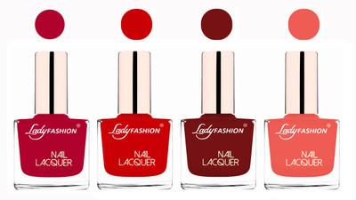 Lady Fashion Ultra High Shine Long Stay Nail Polish Pink,Juicy Red,Coffee,Light Orange(Pack of 4)
Lady Fashion Ultra High Shine Long Stay Nail Polish Pink,Juicy Red,Coffee,Light Orange(Pack of 4)