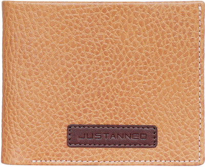 Justanned Men Tan Genuine Leather Wallet(3 Card Slots)