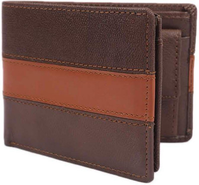 Ox Men Casual Brown, Tan Genuine Leather Wallet(7 Card Slots)