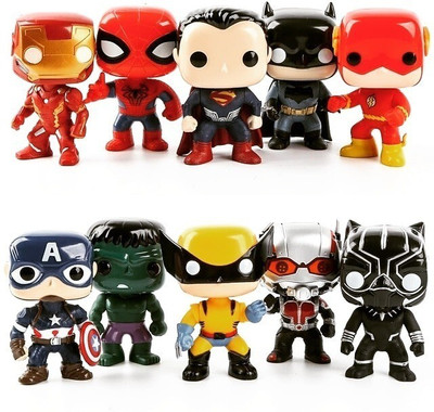 imodish Set Of 10 Pcs Marvel Avengers Infinity War Captain America Iron Man Batman Flash Hulk Black Panthar Spiderman Superman AntMan Wolverine Action Figure(Multicolor)
imodish Set Of 10 Pcs Marvel Avengers Infinity War Captain America Iron Man Batman Flash Hulk Black Panthar Spiderman Superman AntMan Wolverine Action Figure(Multicolor)