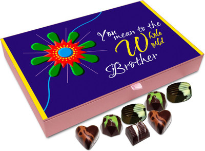Chocholik Rakhi Gift Box - You Mean to the Whole World Brother - 12pc Truffles(144 g)
Chocholik Rakhi Gift Box - You Mean to the Whole World Brother - 12pc Truffles(144 g)