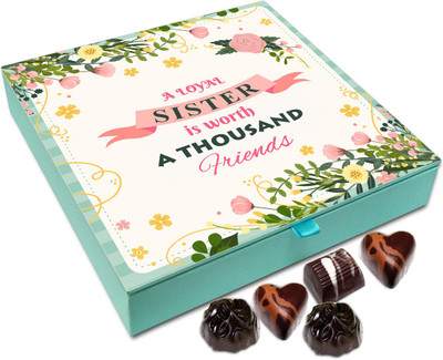 Chocholik Rakshabandhan Gift Box - A Loyal Sister Is Worth a Thousand Friends - 9pc Truffles(108 g)
Chocholik Rakshabandhan Gift Box - A Loyal Sister Is Worth a Thousand Friends - 9pc Truffles(108 g)
