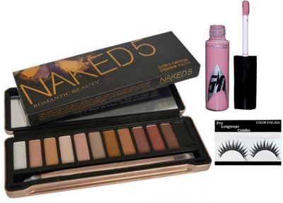 Pro longwear combo Eyelashes,Naked 5 Eyeshadow Palette ,Rouge A Levres Lipgloss Nude(Set of 3)
Pro longwear combo Eyelashes,Naked 5 Eyeshadow Palette ,Rouge A Levres Lipgloss Nude(Set of 3)