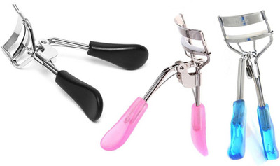 One Personal Care Professional Eyelash Curler Combo of 3 (Blue, Black & Pink)