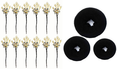 Fully New Design Donut Bun Maker With Juda Pins 12 Pcs For Girls And Women Hair Accessory Set(Black, Gold)
Fully New Design Donut Bun Maker With Juda Pins 12 Pcs For Girls And Women Hair Accessory Set(Black, Gold)