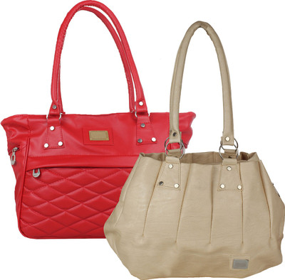 Fillin Cart Shoulder Bag(Beige, Red)