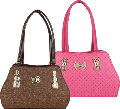 Element Cart Hand-held Bag(Brown, Pink)