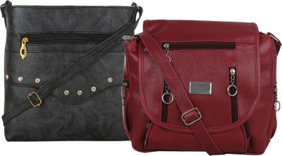 Element Cart Sling Bag(Brown, Maroon)