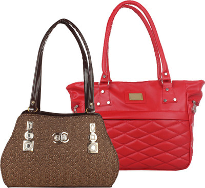 Element Cart Hand-held Bag(Brown, Red)