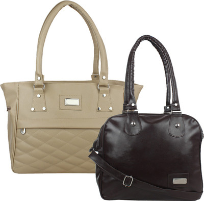 Element Cart Hand-held Bag(Brown, Beige), Beige;brown