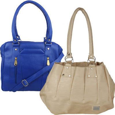 Fillin Cart Shoulder Bag(Blue, Beige), Beige;blue
