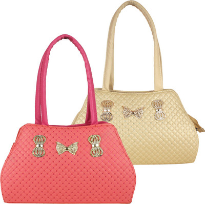 Fillin Cart Shoulder Bag(Pink, Gold), Gold;pink