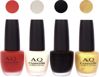 AQ Fashion Velvet Matte Nail polish Combo set 786 Red,White,Black,Golden(Pack of 4)
AQ Fashion Velvet Matte Nail polish Combo set 786 Red,White,Black,Golden(Pack of 4)