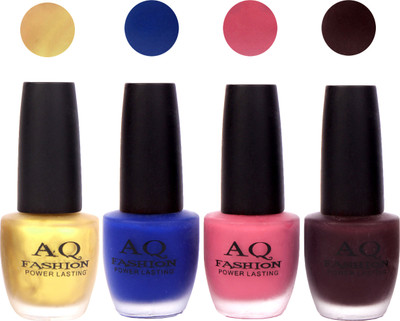 AQ Fashion Velvet Matte Nail polish Combo set 789 Lemony Golden,Ink Blue,Pink,Plum(Pack of 4)
AQ Fashion Velvet Matte Nail polish Combo set 789 Lemony Golden,Ink Blue,Pink,Plum(Pack of 4)