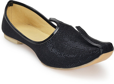 Paduki 9010 Ethnic & Wedding Mojaris For Men(Black