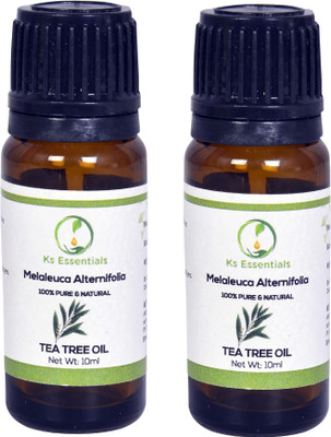 Ks Essentials Pure Tea Tree Essential Oil ( Melaleuca alternifolia) Pack of 2 (10ml) Each(10 ml)
Ks Essentials Pure Tea Tree Essential Oil ( Melaleuca alternifolia) Pack of 2 (10ml) Each(10 ml)
