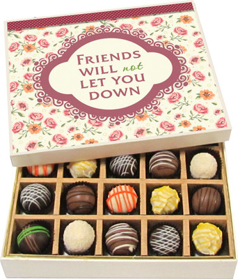Chocholik Friendship Gift - Friends Will Not Let You Down - Dark, Milk, White Chocolate Truffles - 20pc Truffles(300 g)
Chocholik Friendship Gift - Friends Will Not Let You Down - Dark, Milk, White Chocolate Truffles - 20pc Truffles(300 g)