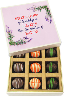 Chocholik Friendship Gift - Relationship of Friendship Is Greater - Dark, Milk, White Chocolate Truffles - 9pc Truffles(135 g)
Chocholik Friendship Gift - Relationship of Friendship Is Greater - Dark, Milk, White Chocolate Truffles - 9pc Truffles(135 g)