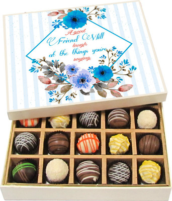 Chocholik Friendship Gift - The Only Rose Without Thrones Is Friendship - Dark, Milk, White Chocolate Truffles - 20pc Truffles(300 g)
Chocholik Friendship Gift - The Only Rose Without Thrones Is Friendship - Dark, Milk, White Chocolate Truffles - 20pc Truffles(300 g)