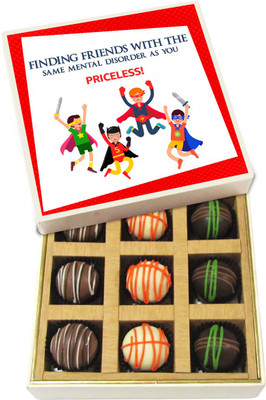 Chocholik Friendship Gift - Finding Friends With the Same Mental - Dark, Milk, White Chocolate Truffles - 9pc Truffles(135 g)
Chocholik Friendship Gift - Finding Friends With the Same Mental - Dark, Milk, White Chocolate Truffles - 9pc Truffles(135 g)