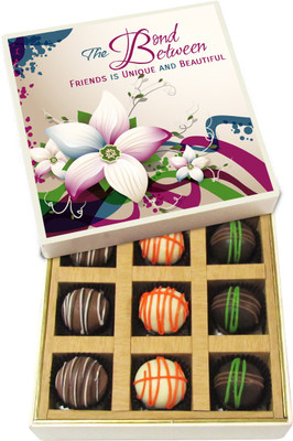 Chocholik Friendship Gift - The Bond Between Friends Is Unique and Beautiful - Dark, Milk, White Chocolate Truffles - 9pc Truffles(135 g)
Chocholik Friendship Gift - The Bond Between Friends Is Unique and Beautiful - Dark, Milk, White Chocolate Truffles - 9pc Truffles(135 g)