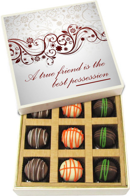 Chocholik Friendship Gift - A True Friend Is the Best Possession - Dark, Milk, White Chocolate Truffles -9pc Truffles(135 g)
Chocholik Friendship Gift - A True Friend Is the Best Possession - Dark, Milk, White Chocolate Truffles -9pc Truffles(135 g)