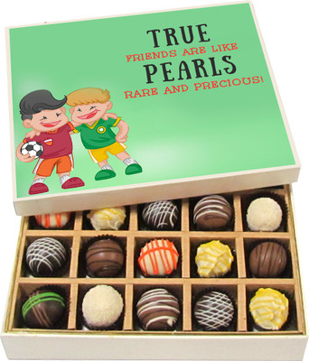 Chocholik Friendship Gift - Some People Are Lovers Some Are Soulmate - Dark, Milk, White Chocolate Truffles - 20pc Truffles(300 g)