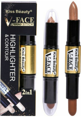 Kiss Beauty 2in1 V-FACE Concealer Highlighter & Contour Dou Stick 51032-B Concealer(Beige)
